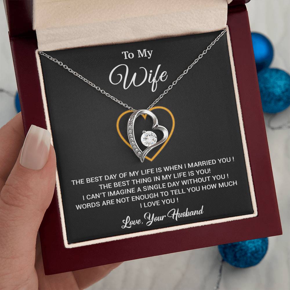 To My Wife Necklace, Gift For Wife, Anniversary Gift For Wife, Necklace For Wife 26_2_Black