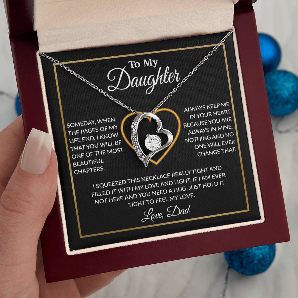To My Daughter Necklace, Gift For Daughter From Dad, Daughter Father Necklace 7_12_Black