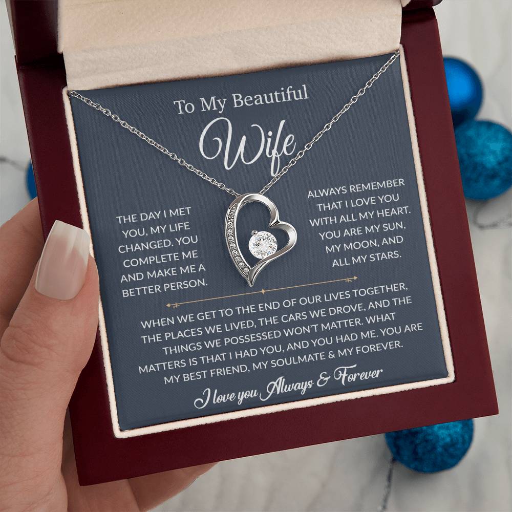 To My Wife Necklace, Gift For Wife, Anniversary Gift For Wife, Necklace For Wife 26_6_Blue
