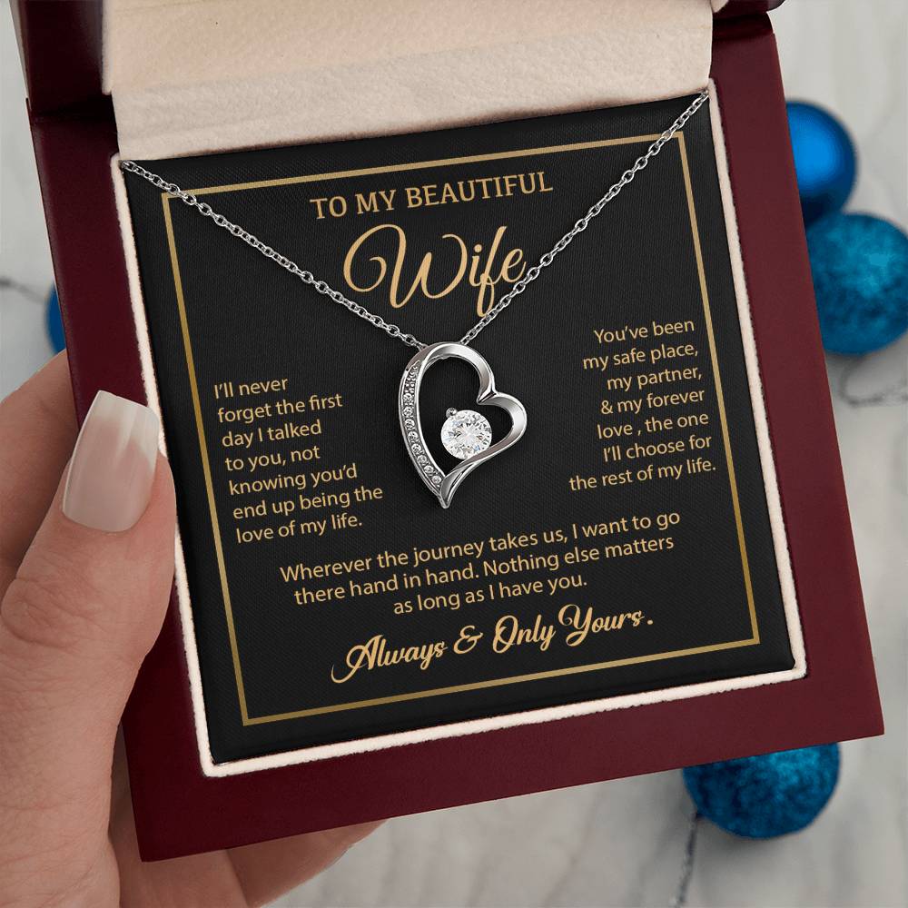 To My Wife Necklace, Gift For Wife, Anniversary Gift For Wife, Necklace For Wife 24_7_Gold
