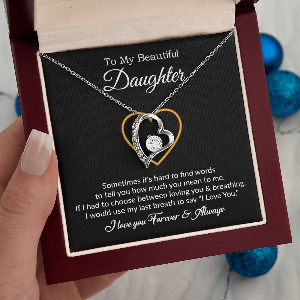 To My Daughter Necklace, Gift For Daughter From Dad, Daughter Father Necklace 22_7_Black