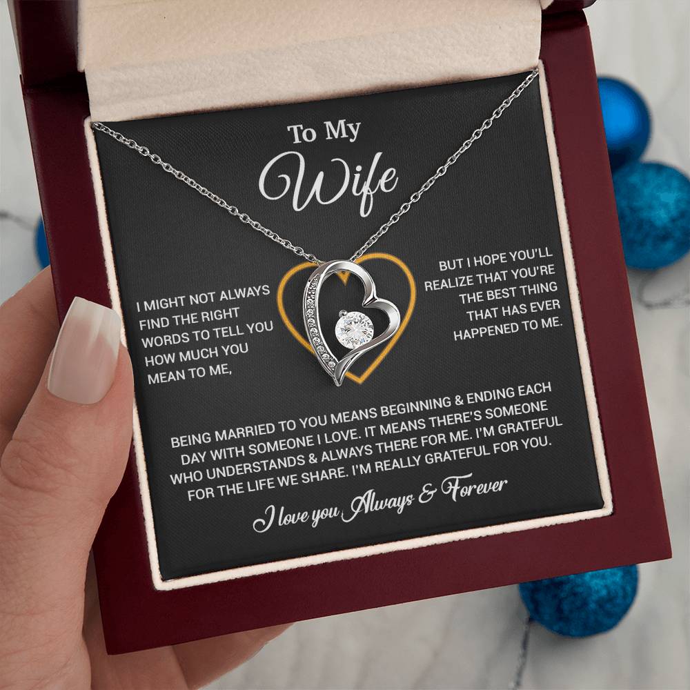 To My Wife Necklace, Gift For Wife, Anniversary Gift For Wife, Necklace For Wife 20_6_Black