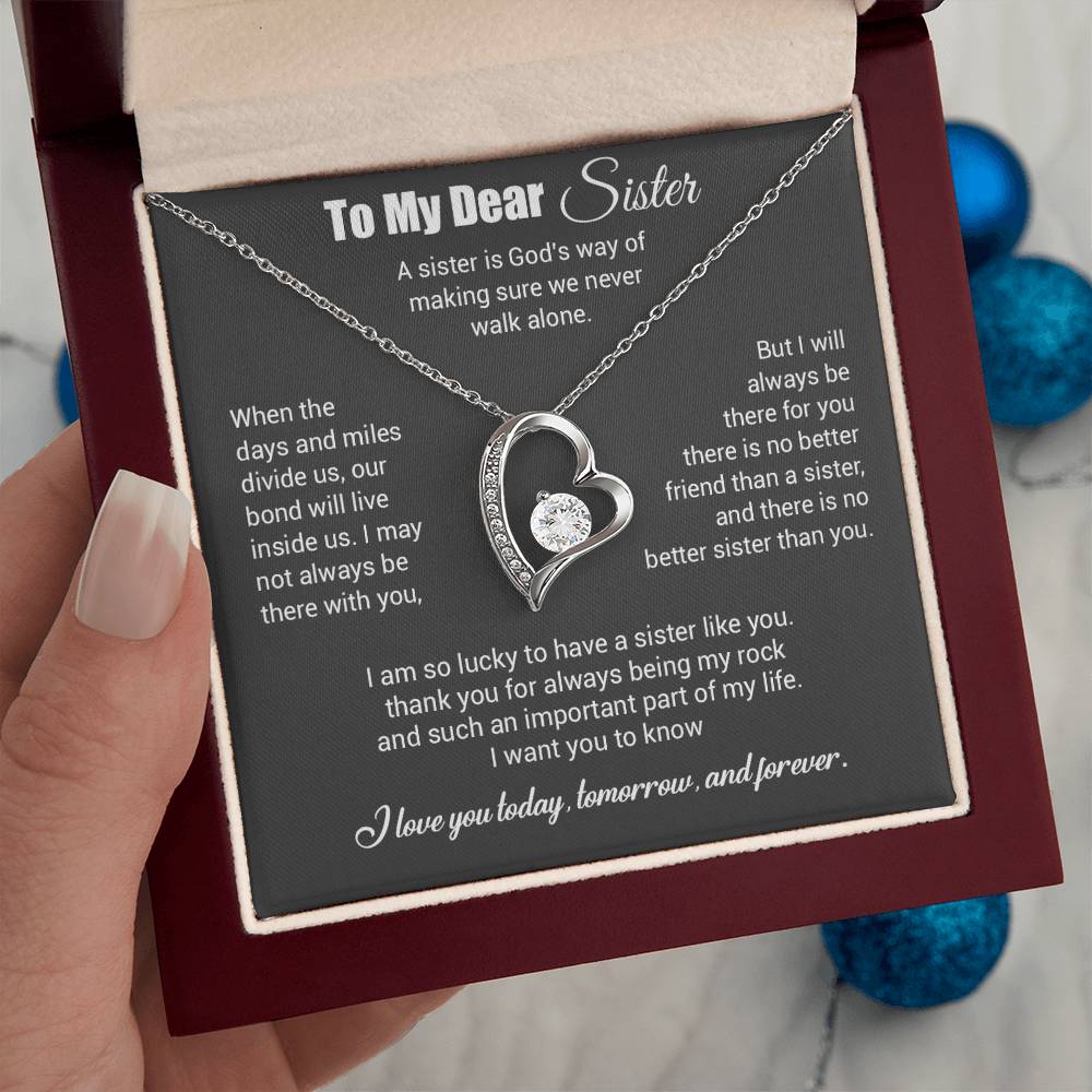 To My Sister Necklace, Brother to Sister, Birthday gift For Sister from Brother 3_4_Gray