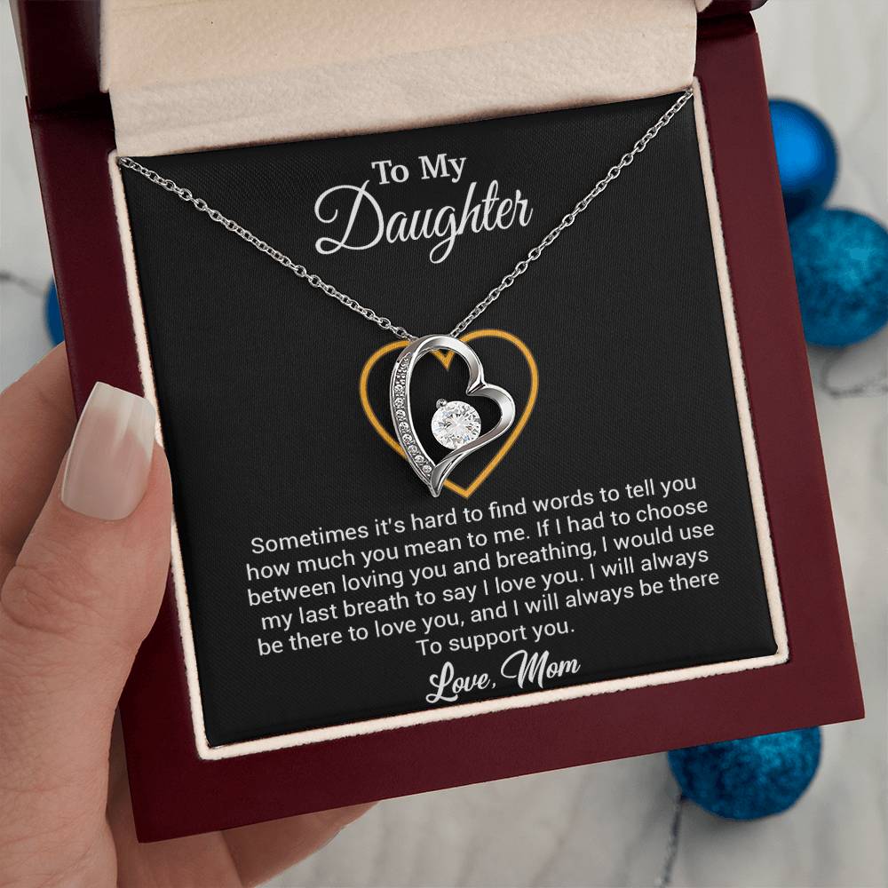 To My Daughter Necklace, Gift for Daughter from mom, Daughter mother Necklace 31_3_Black