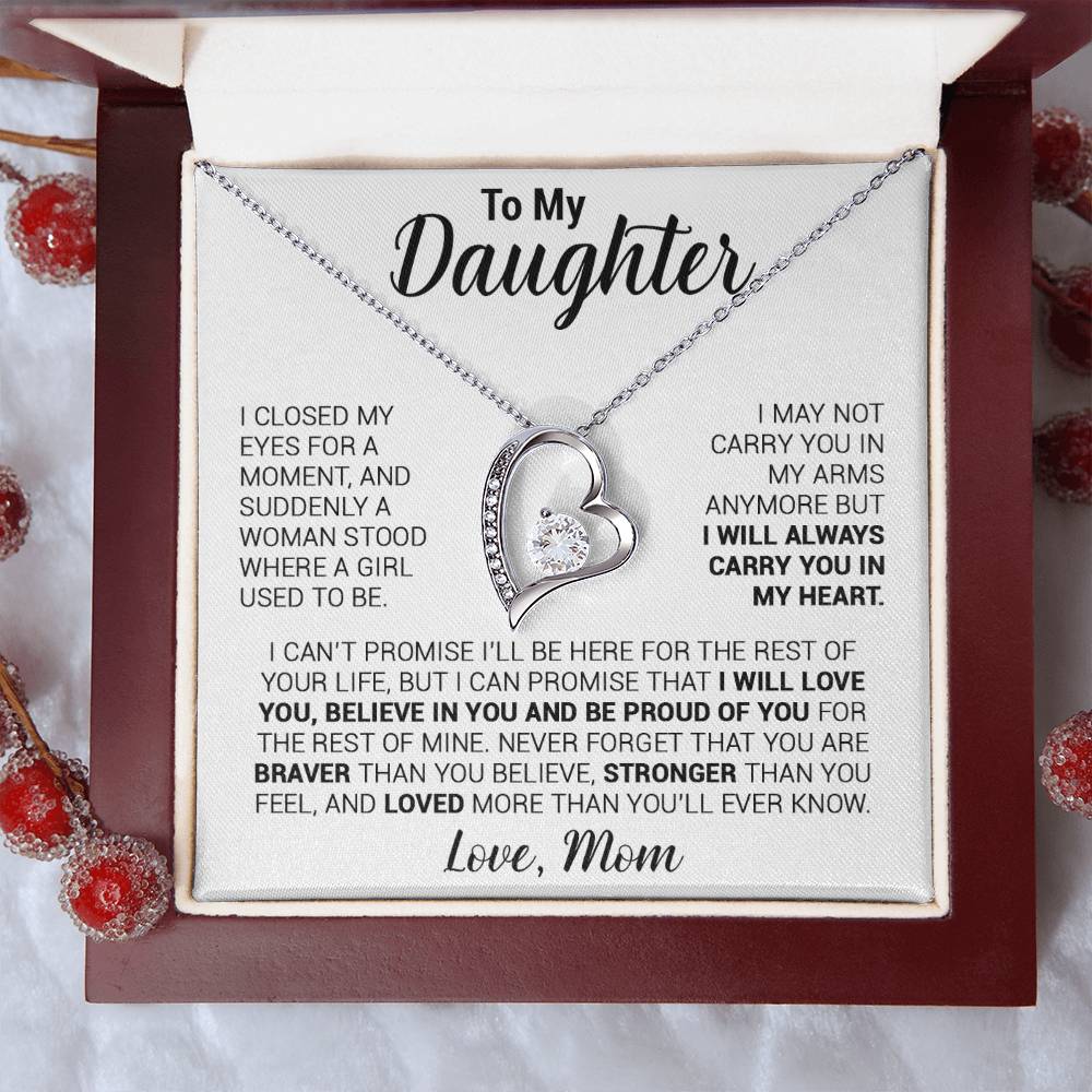 To My Daughter Necklace, Daughter Mother Necklace, Daughter Gift From Mom 22_8_White