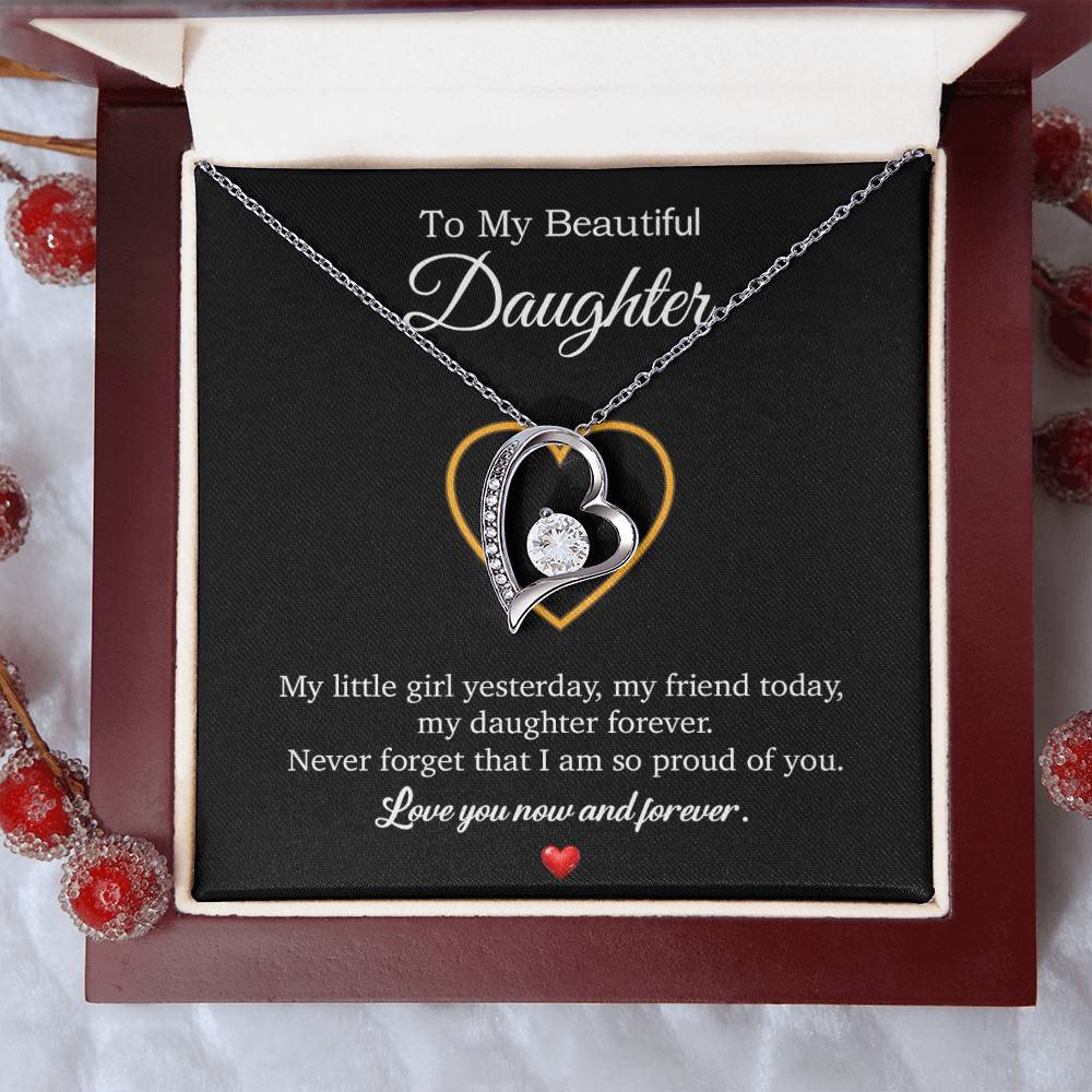 To My Daughter Necklace, Gift For Daughter From Dad, Daughter Father Necklace 10_7_Black