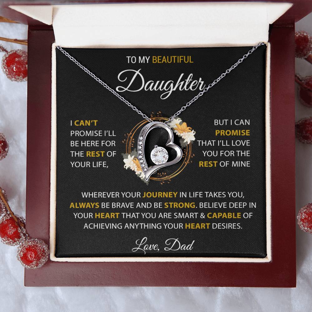 To My Daughter Necklace, Daughter Father Necklace, Daughter Gift From Dad99