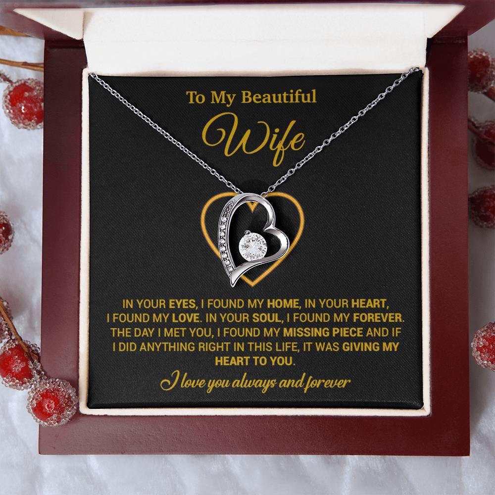 To My Wife Necklace, Gift For Wife, Anniversary Gift For Wife, Necklace For Wife 5_2_Gold