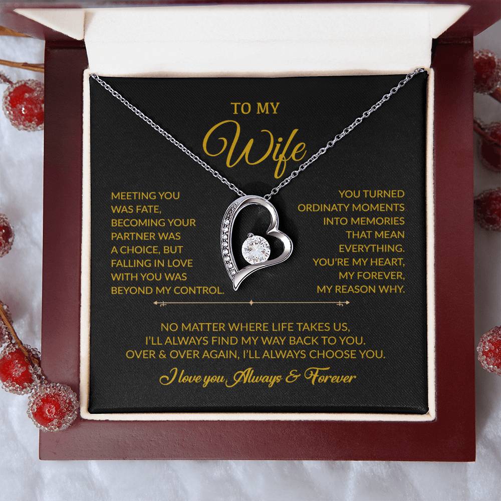 To My Wife Necklace, Gift For Wife, Anniversary Gift For Wife, Necklace For Wife 3_8_Gold