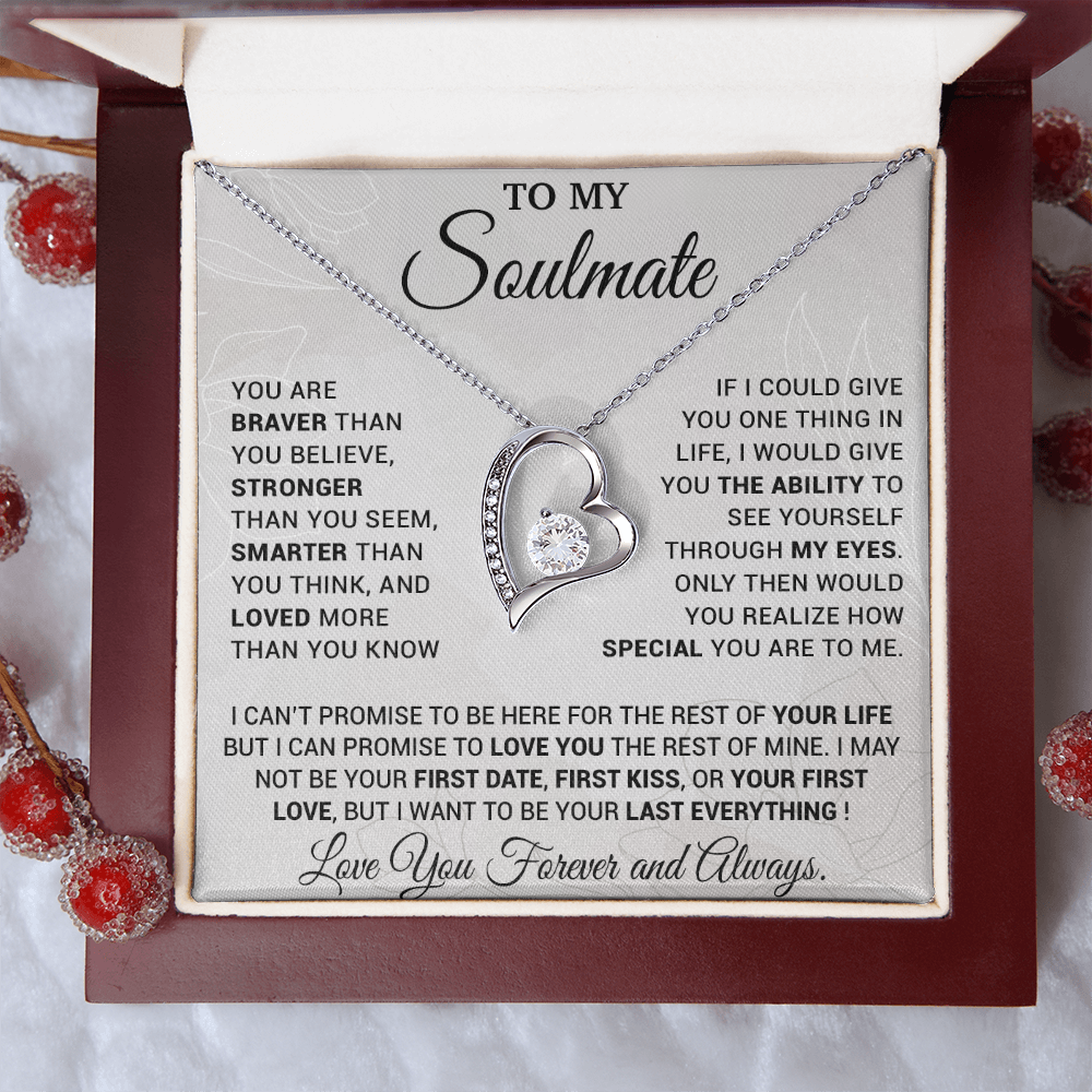 To My Soulmate Necklace, Necklace Gift, Soulmate Gift, Soulmate Jewelry