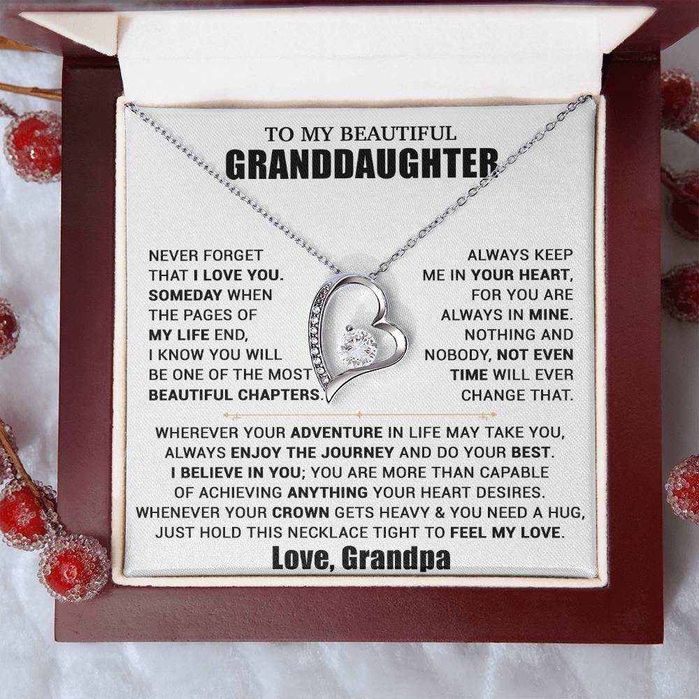 To My Granddaughter Necklace, Granddaughter Gift from Grandpa, Christmas Gift 10_10