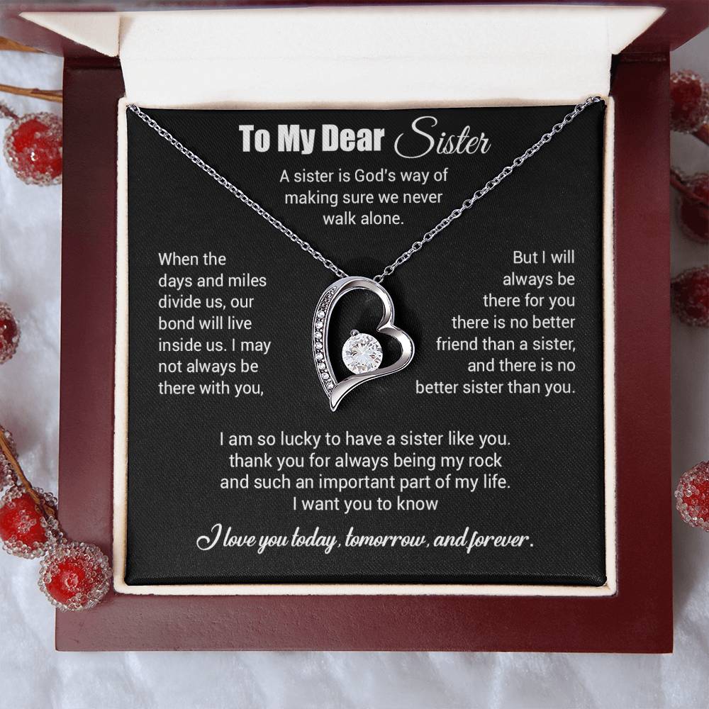 To My Sister Necklace, Brother to Sister, Birthday gift For Sister from Brother 3_4_Black