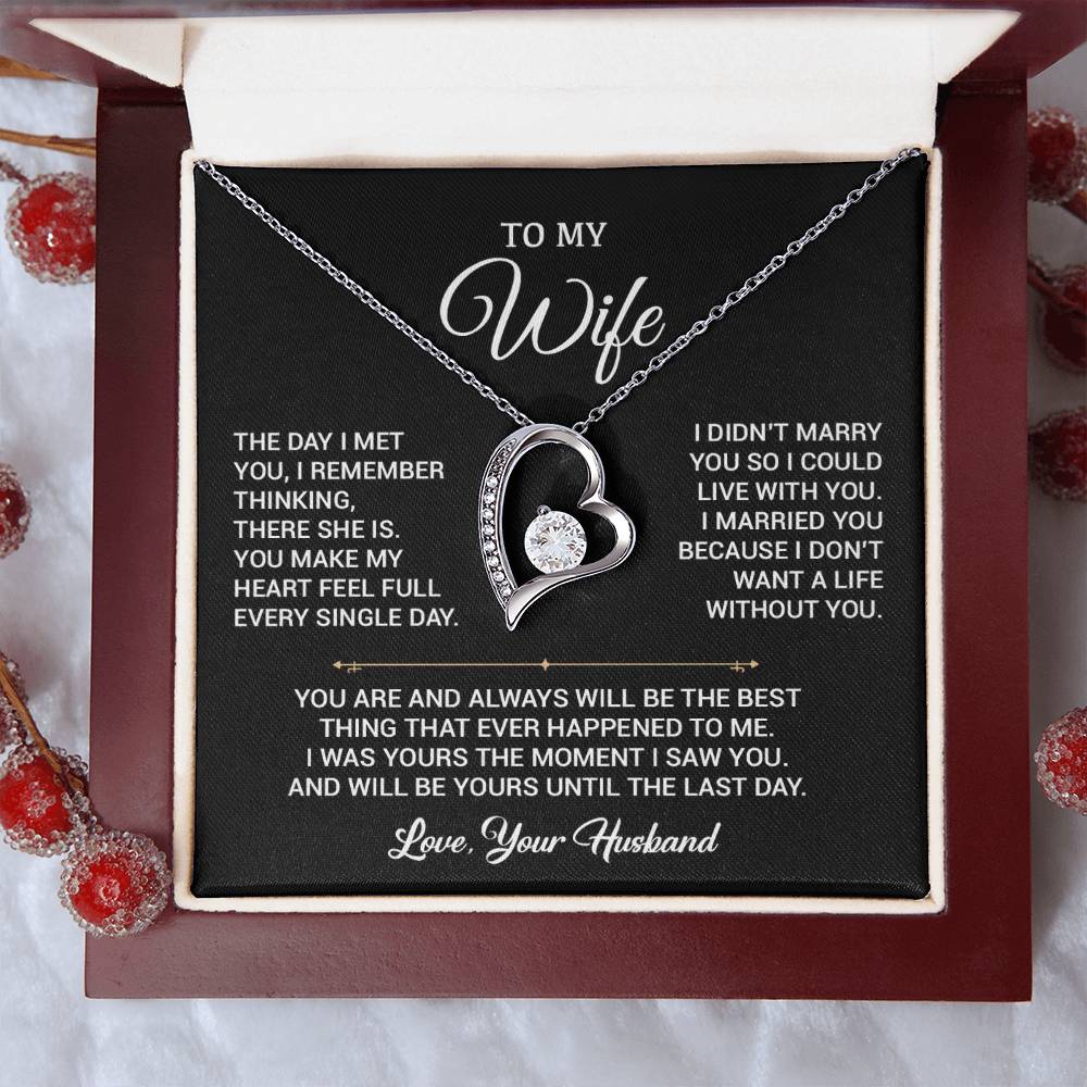 To My Wife Necklace, Gift For Wife, Anniversary Gift For Wife, Christmas Gift 19_9_Black