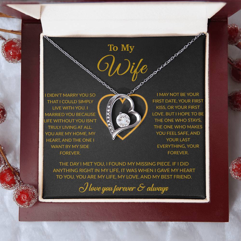To My Wife Necklace, Gift For Wife, Anniversary Gift For Wife, Necklace For Wife 24_2_Gold