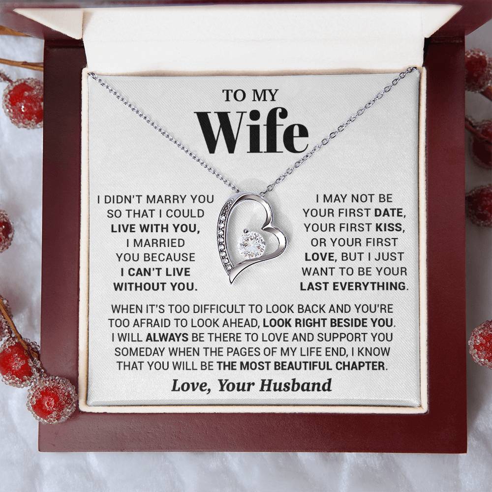 To My Wife Necklace, Christmas Gifts For Women, Anniversary Gift For Wife 28_9_White