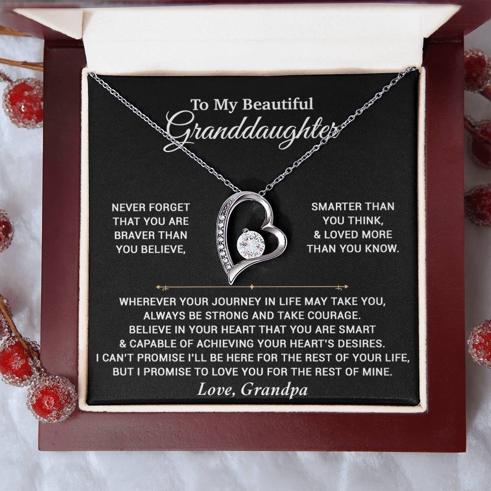 To My Granddaughter Necklace, Birthday Gift For Granddaughter, Birthday Gifts 9_6_Black