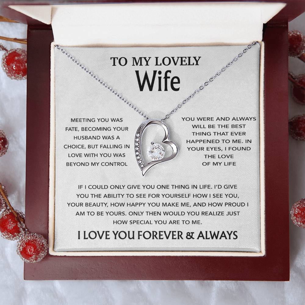 To My Wife Necklace, Christmas Gifts For Wife, Anniversary Cute Gift For Wife