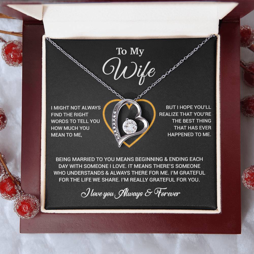 To My Wife Necklace, Gift For Wife, Anniversary Gift For Wife, Necklace For Wife 20_6_Black