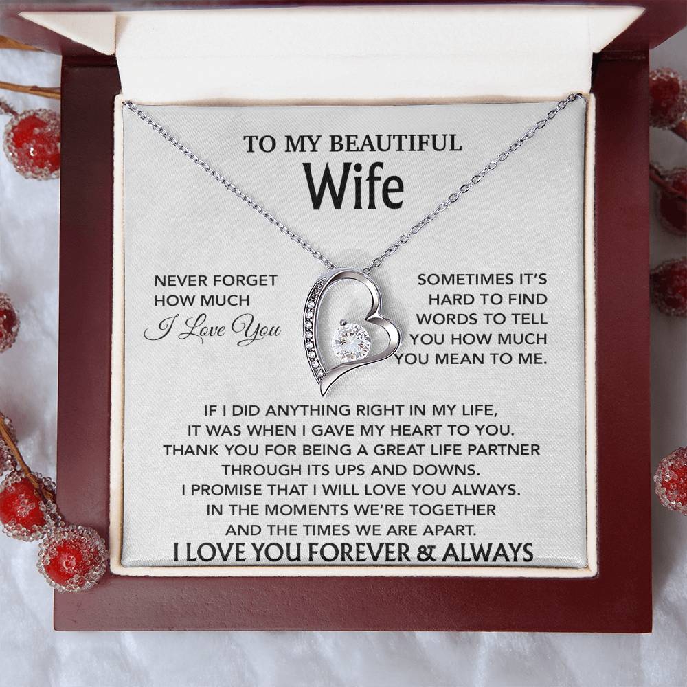 To My Wife Necklace, Christmas Gifts For Wife, Anniversary Cute Gift For Wife_White_20_8