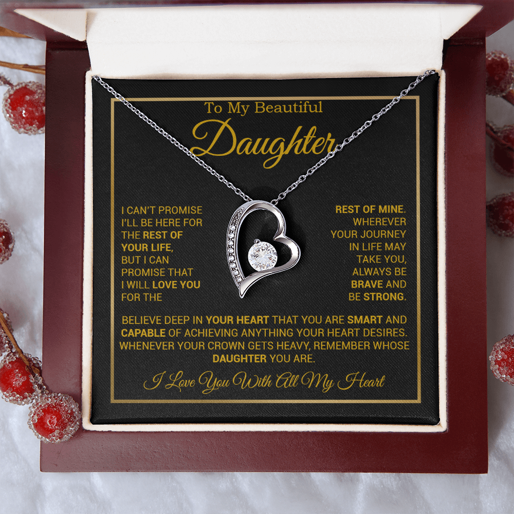 To My Daughter Necklace, Gift for Daughter from Dad And Mom Daughter_Gold