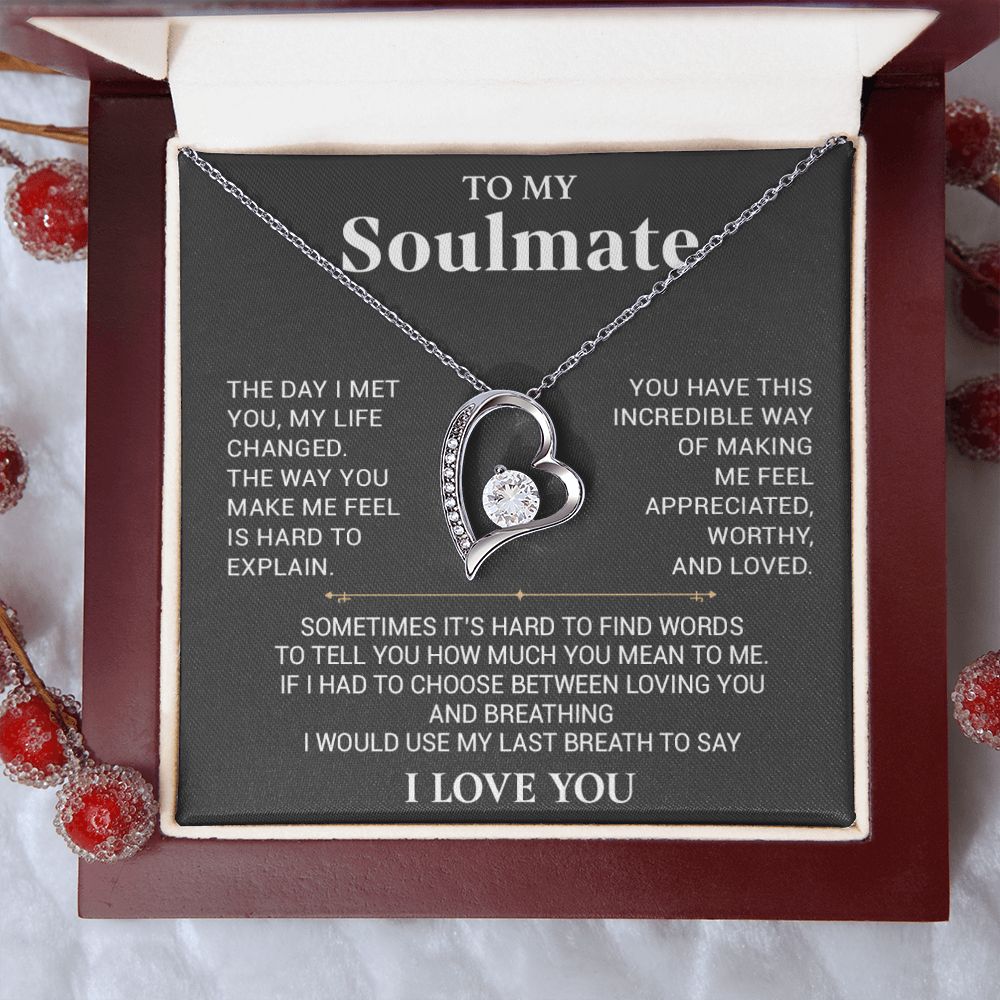 To My Soulmate Necklace, Anniversary Gift, Birthday Gift For Wife From Husband