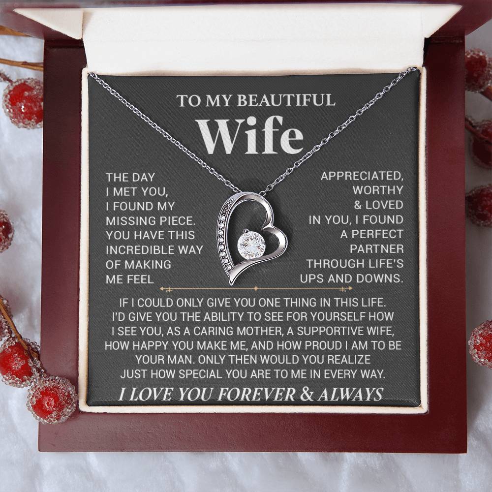 To My Wife Necklace, Anniversary Gift For Wife, Wife Birthday, Gift For Wife444