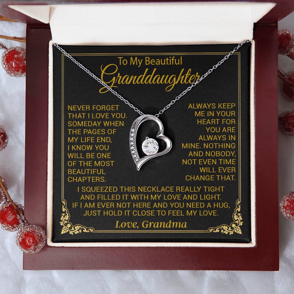 To My Granddaughter Necklace, Granddaughter Gift from Grandma, Christmas Gift