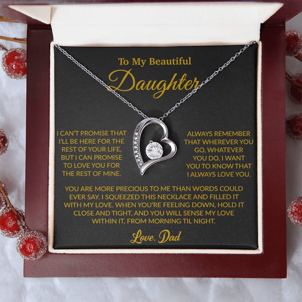To My Daughter Necklace, Gift for Daughter from Dad, Father Daughter Necklace 8_6_Gold