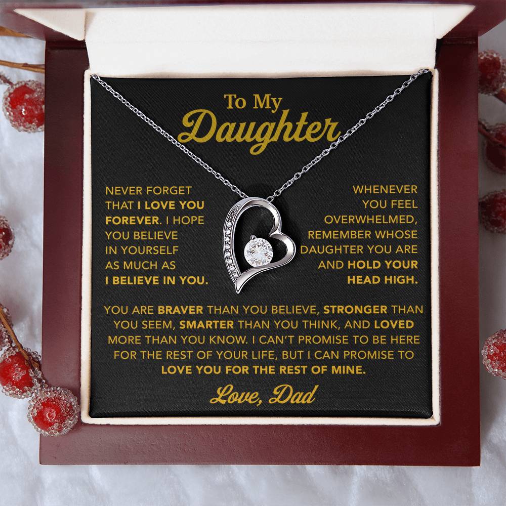 To My Daughter Necklace, Gift for Daughter from Dad, Father Daughter Necklace 26_10_Gold