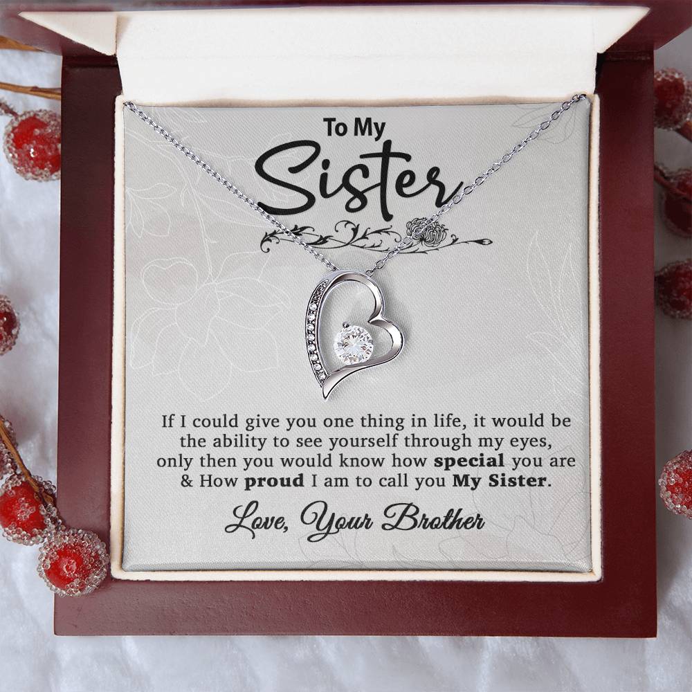 To My Sister Necklace, Brother to Sister, Birthday gift For Sister from Brother