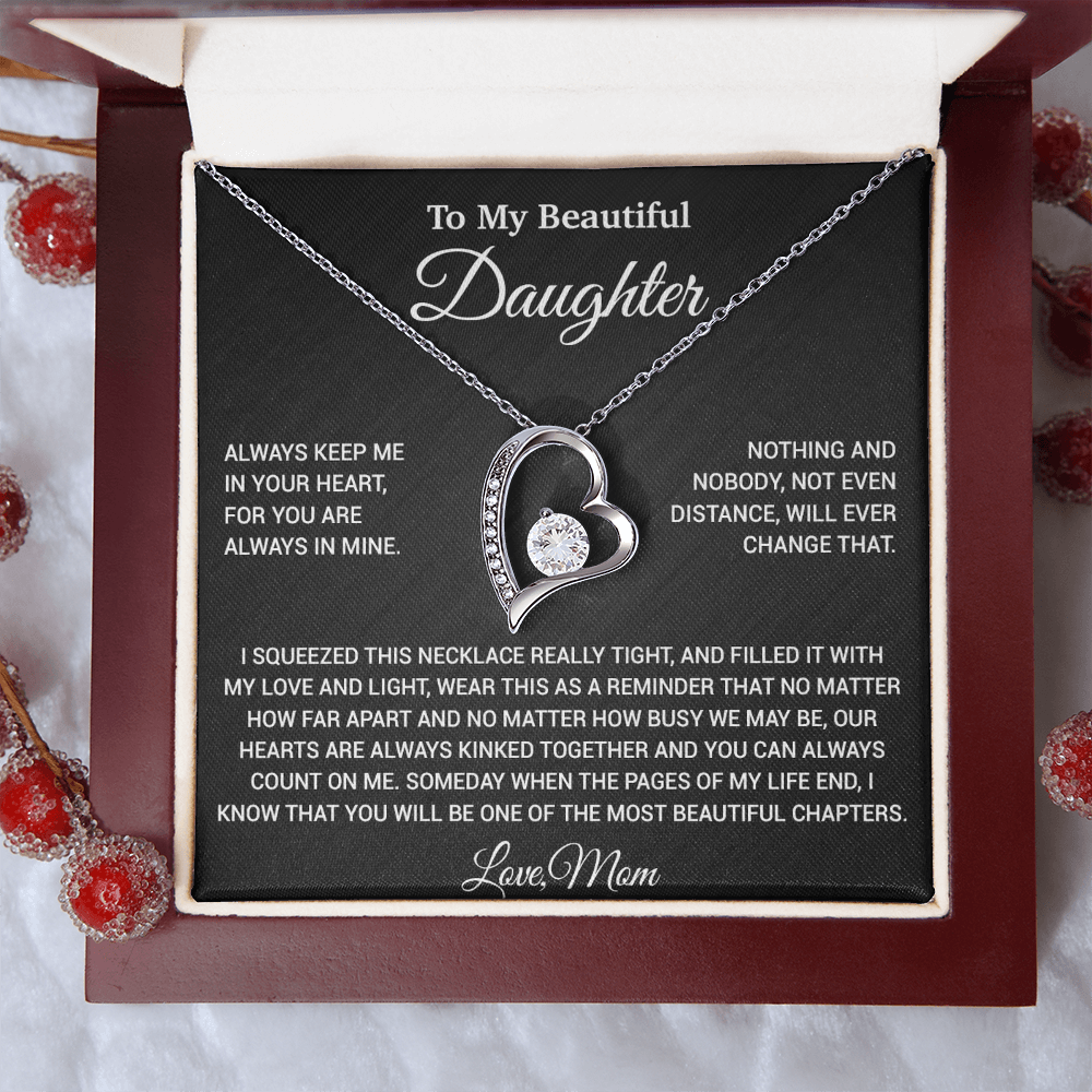 To My Daughter Necklace, Daughter Mother Necklace, Daughter Gift From Mom 9_6_Black