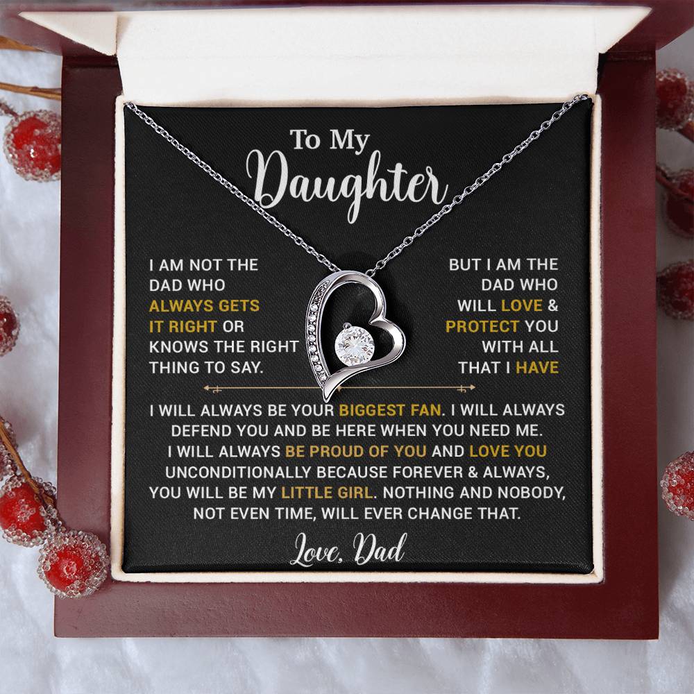 To My Daughter Necklace, Gift for Daughter from Dad, Father Daughter Necklace 13_4_Gold