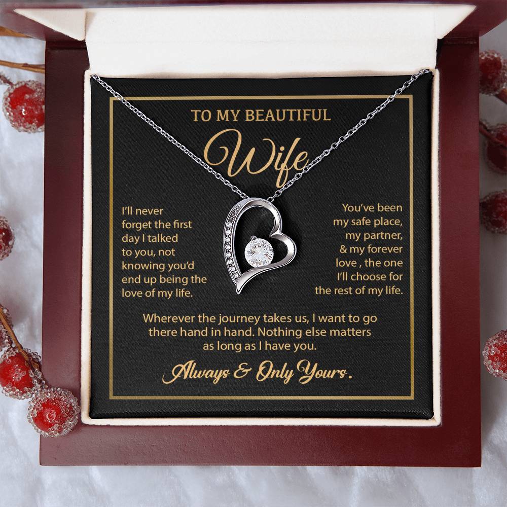 To My Wife Necklace, Gift For Wife, Anniversary Gift For Wife, Necklace For Wife 24_7_Gold