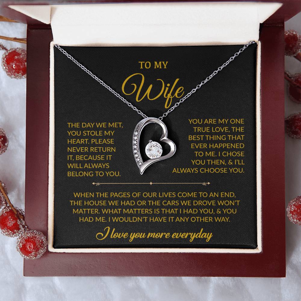 To My Wife Necklace, Gift For Wife, Anniversary Gift For Wife, Necklace For Wife 27_7_Gold