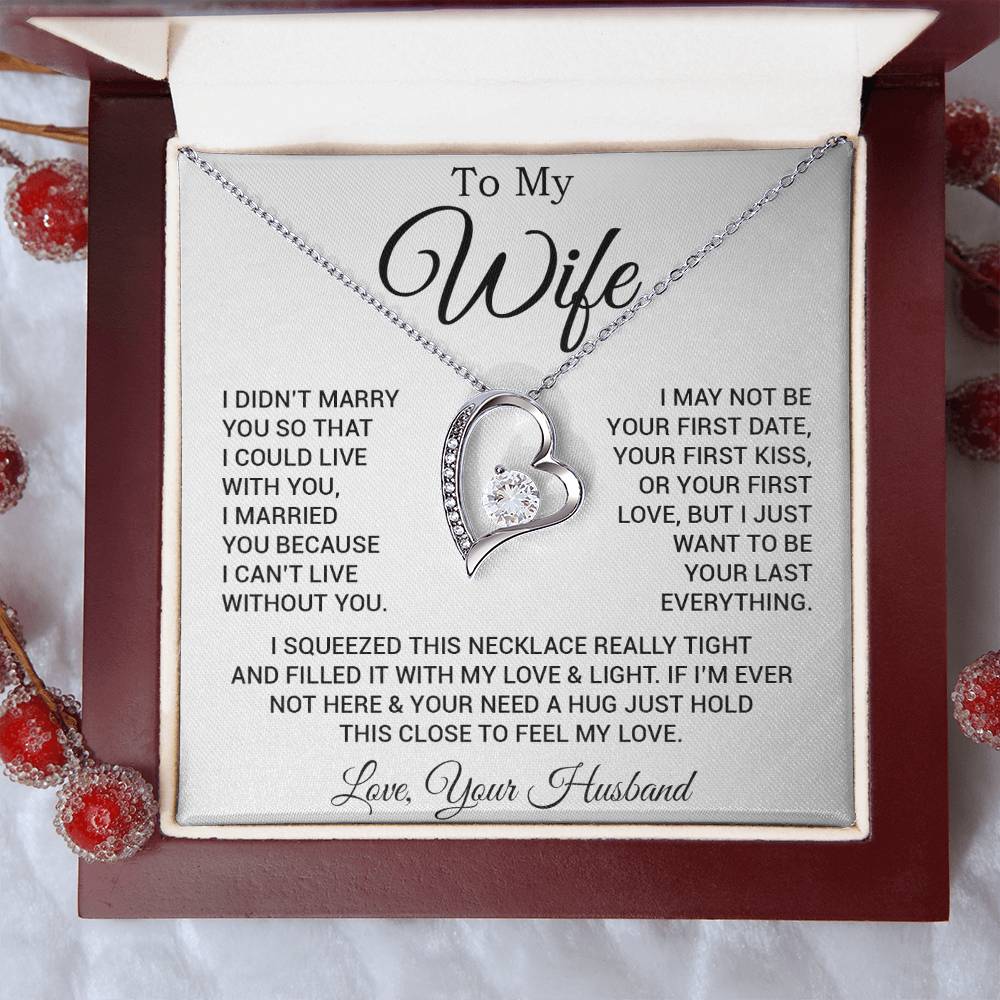 To My Wife Necklace, Gift For Wife, Anniversary Gift For Wife, Necklace For Wife 25_2_White