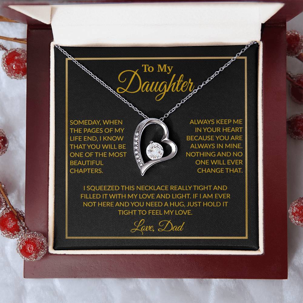 To My Daughter Necklace, Gift For Daughter From Dad, Daughter Father Necklace 4_12_Gold
