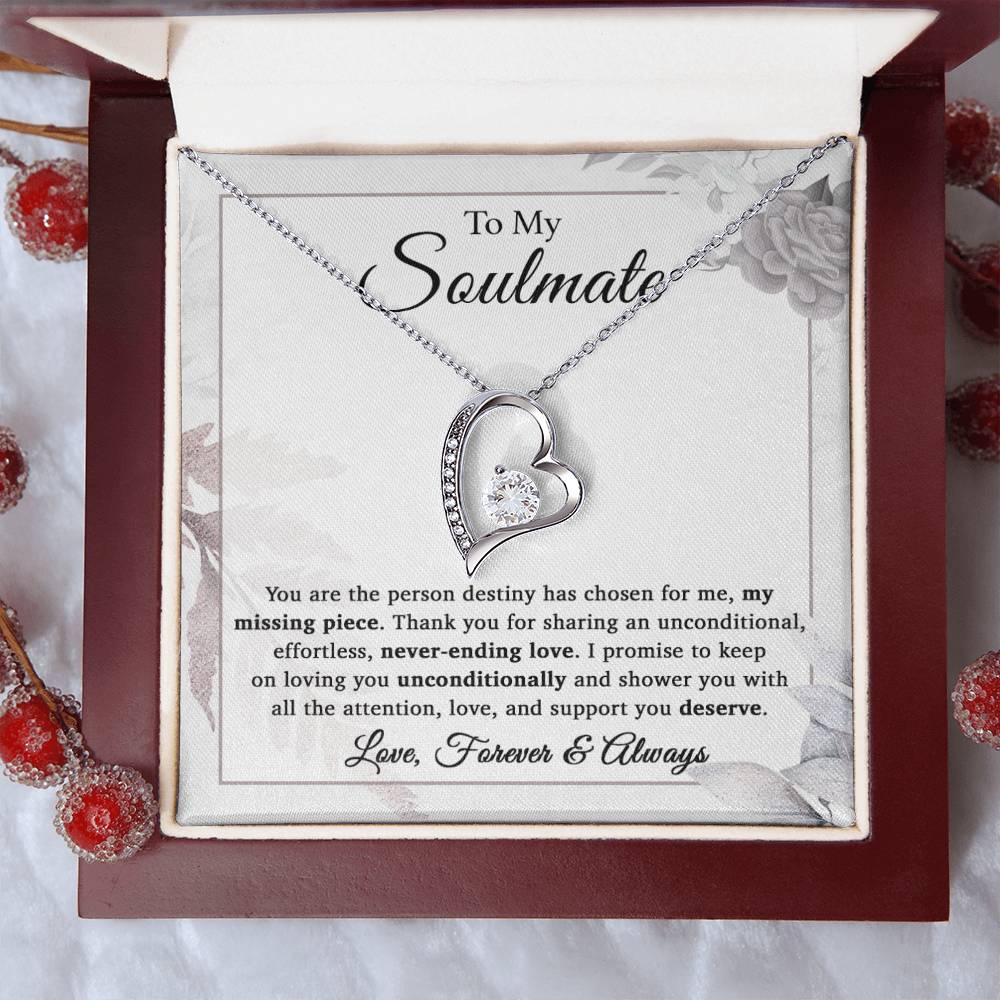 To My Soulmate Necklace Birthday Anniversary Gift for Wife Girlfriend