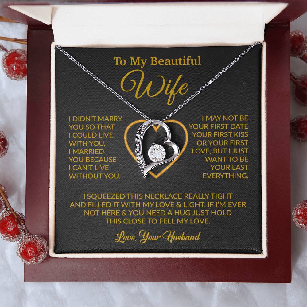 To My Wife Necklace, Wife Gift from Husband, Christmas Gift 7_12_Gold