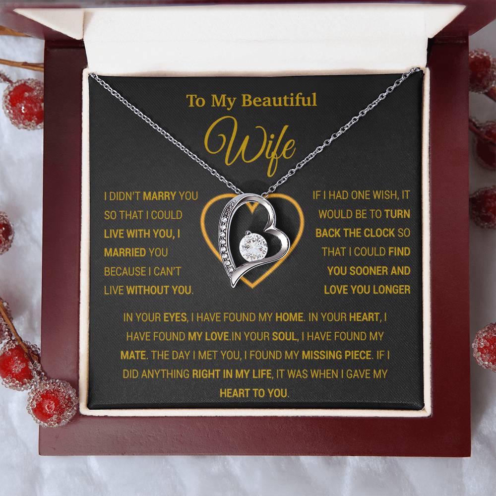 To My Wife Necklace, Gift For Wife, Anniversary Gift For Wife, Necklace For Wife 6_1_Gold