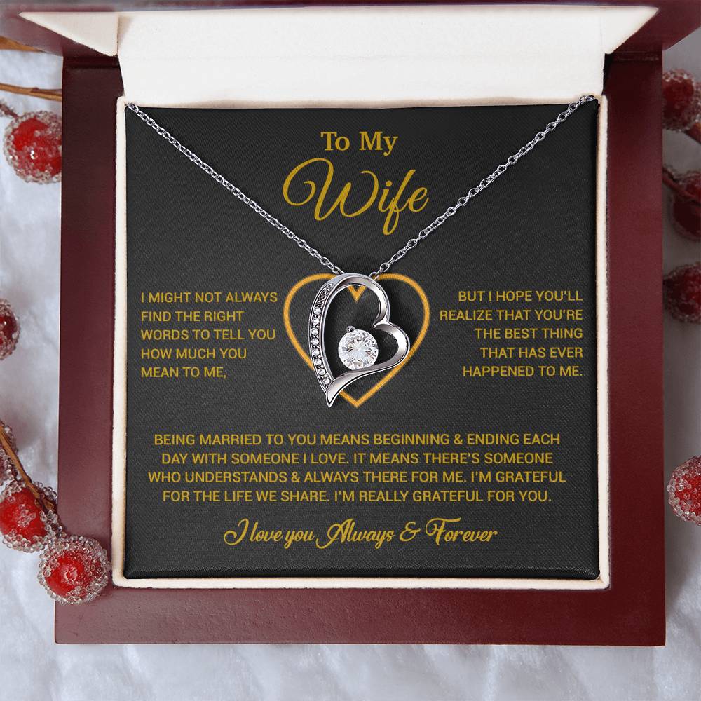 To My Wife Necklace, Gift For Wife, Anniversary Gift For Wife, Necklace For Wife 20_6_Gold
