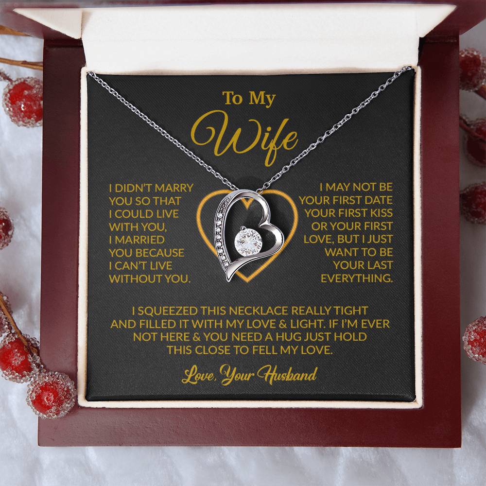 To My Wife Necklace, Wife Gift from Husband, Christmas Gift 5_12_Gold
