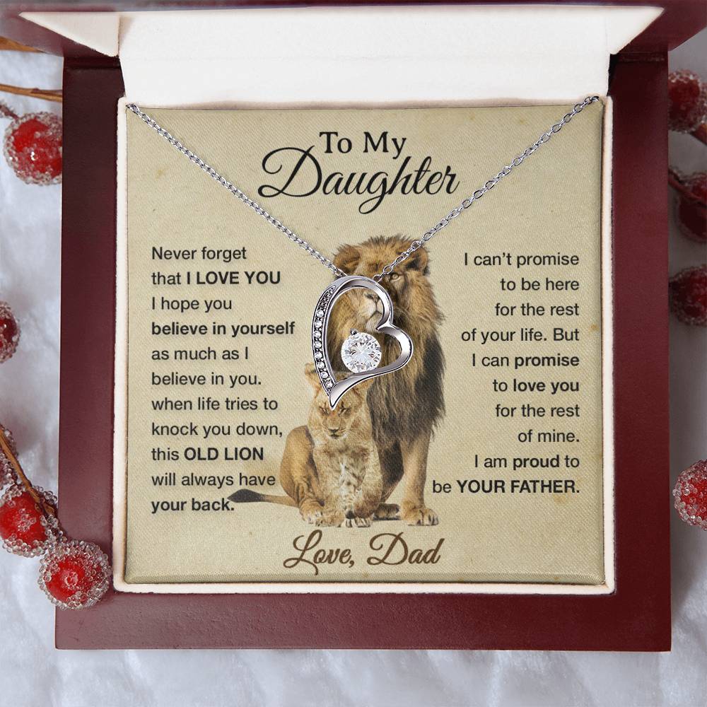 To My Daughter Necklace, Xmas Gift For Daughter From Dad, Daughter Father Lion 7_12