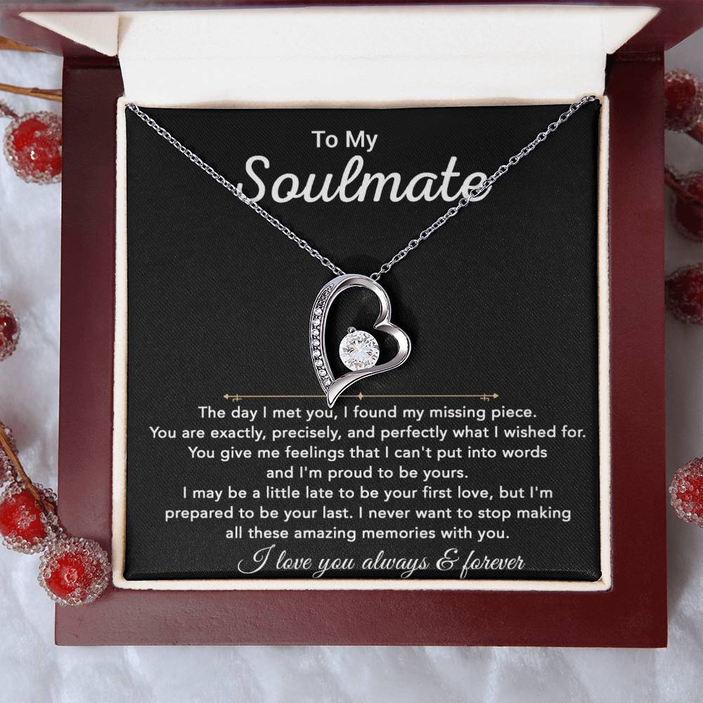 To My Soulmate Necklace, Gift for Wife, Girlfriend, Christmas Gift