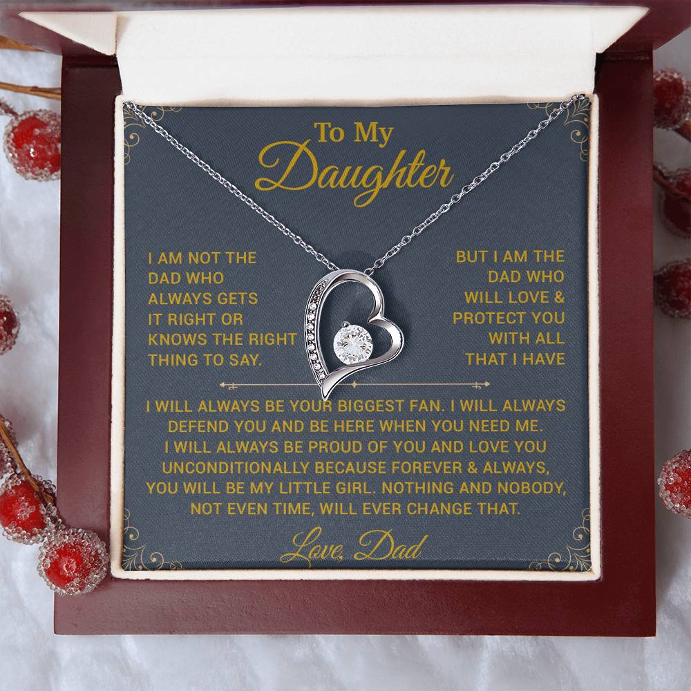 To My Daughter Necklace, Gift for Daughter from Dad, Father Daughter Necklace 7_10_Gold
