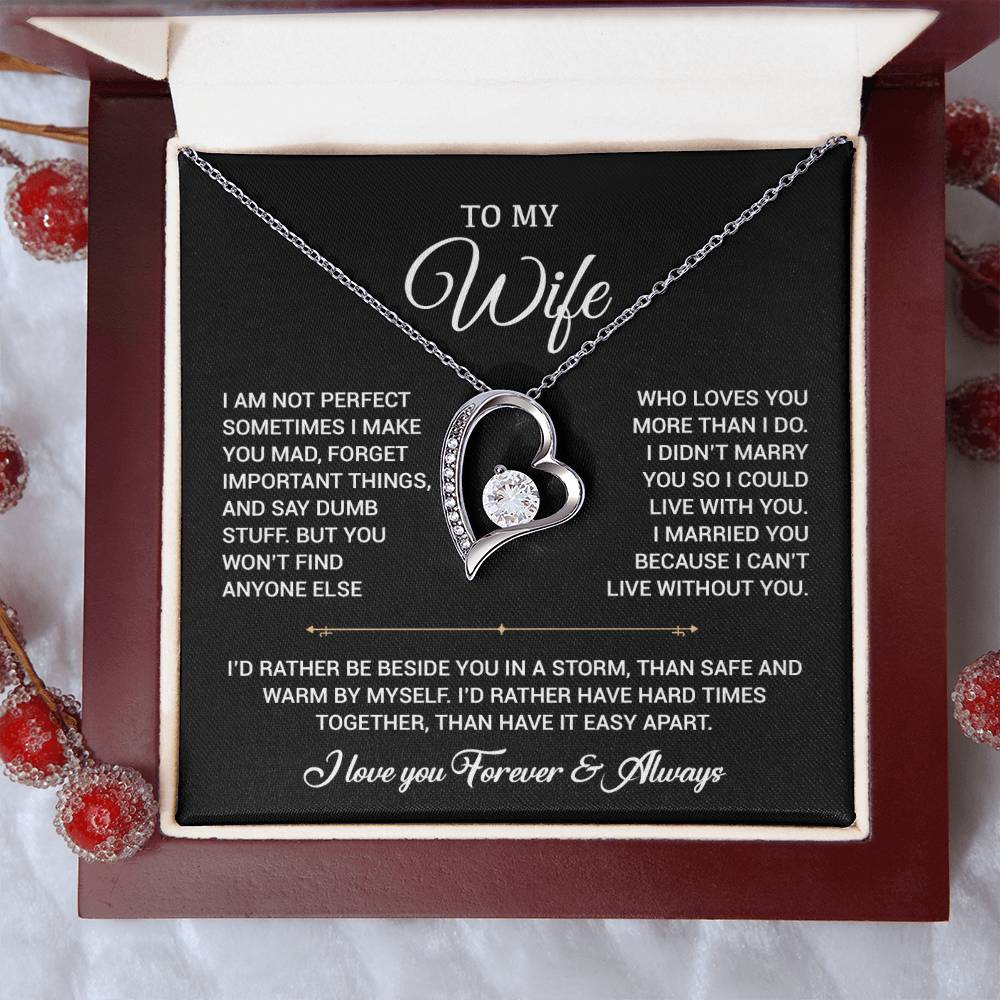 To My Wife Necklace, Gift For Wife, Anniversary Gift For Wife, Christmas Gift 18_9_Black