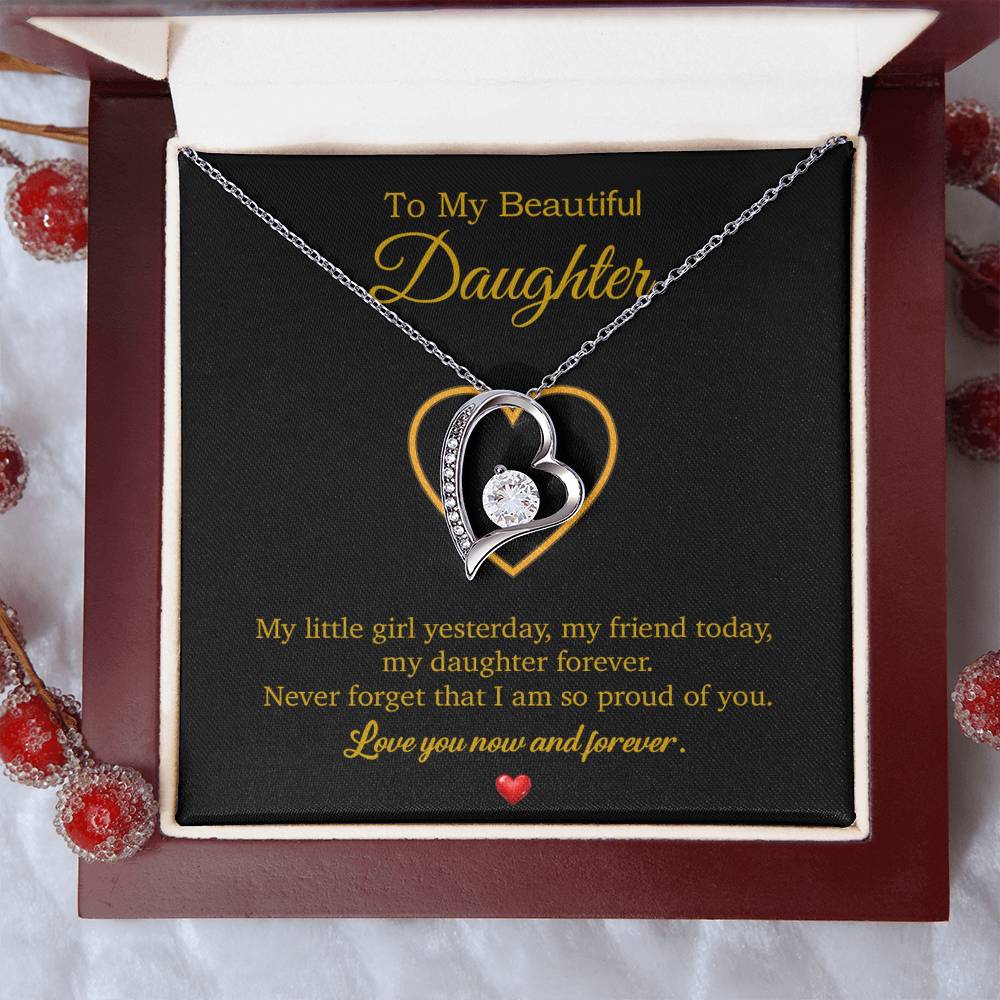 To My Daughter Necklace, Gift For Daughter From Dad, Daughter Father Necklace 10_7_Gold