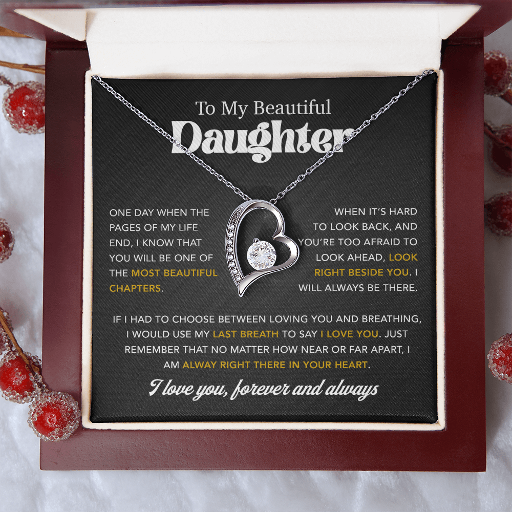 To My Daughter Necklace, Gift for Daughter from Dad, Father Daughter Necklace 7_7_Black