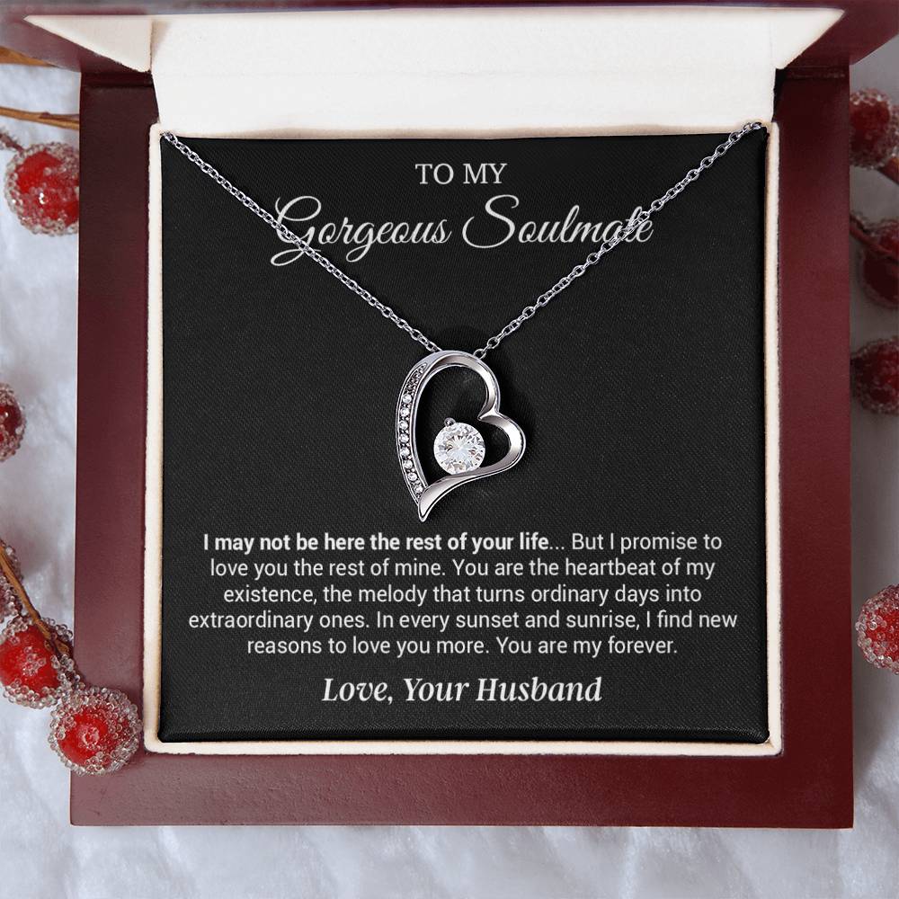 To My Gorgeous Soulmate Necklace, Girlfriend,  Anniversary Gift, Valentine's Gift for Wife