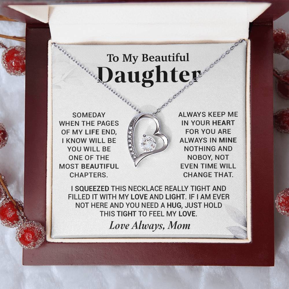 To My Beautiful Daughter Necklace, Gift for Daughter, Birthday Gift for Daughter 24_7