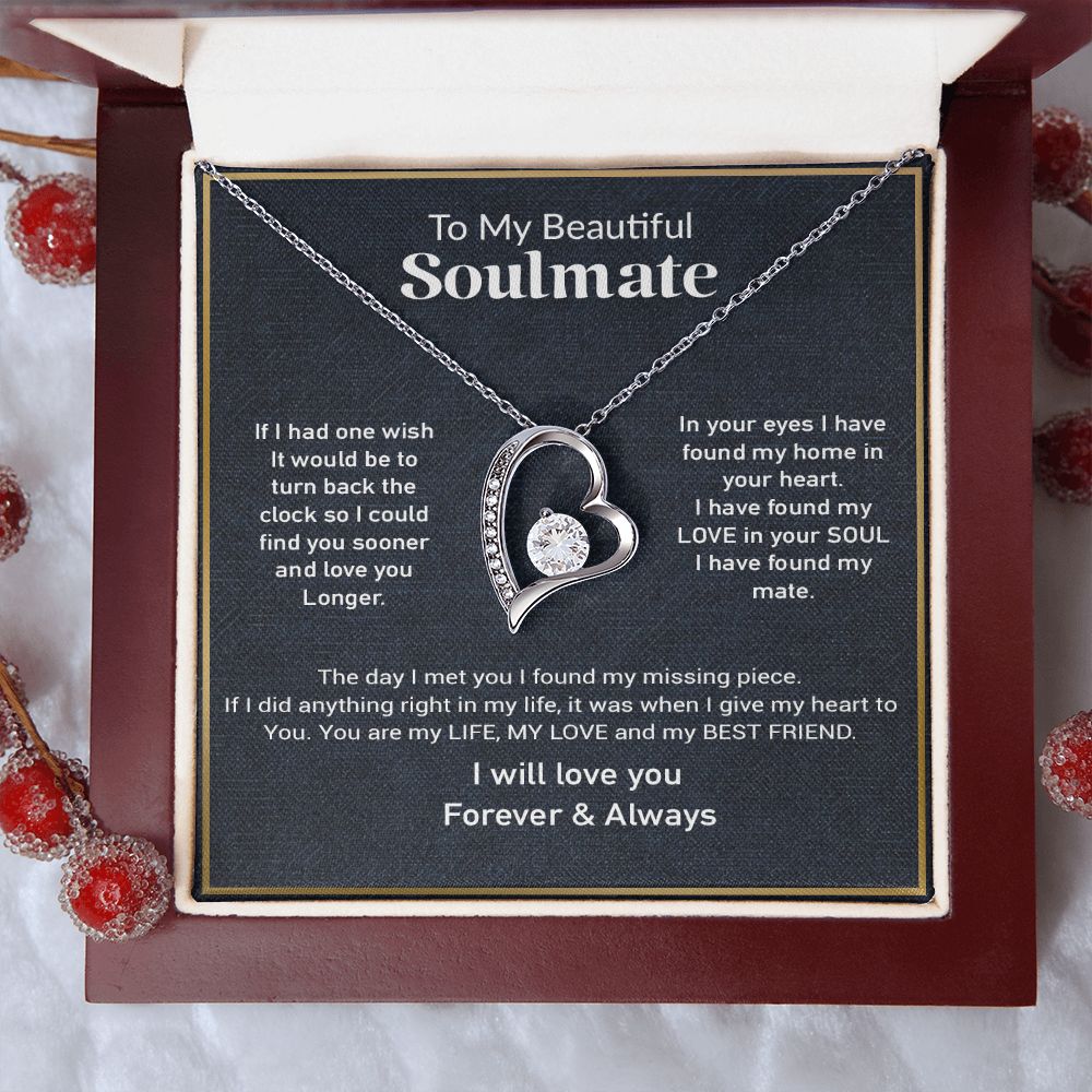 To My Soulmate Necklace, Gift For Her, Gift For Soulmate, Birthday Gift